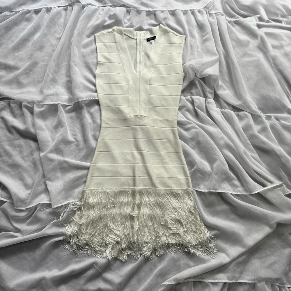 VENUS Bandage Bodycon Fringe Dress